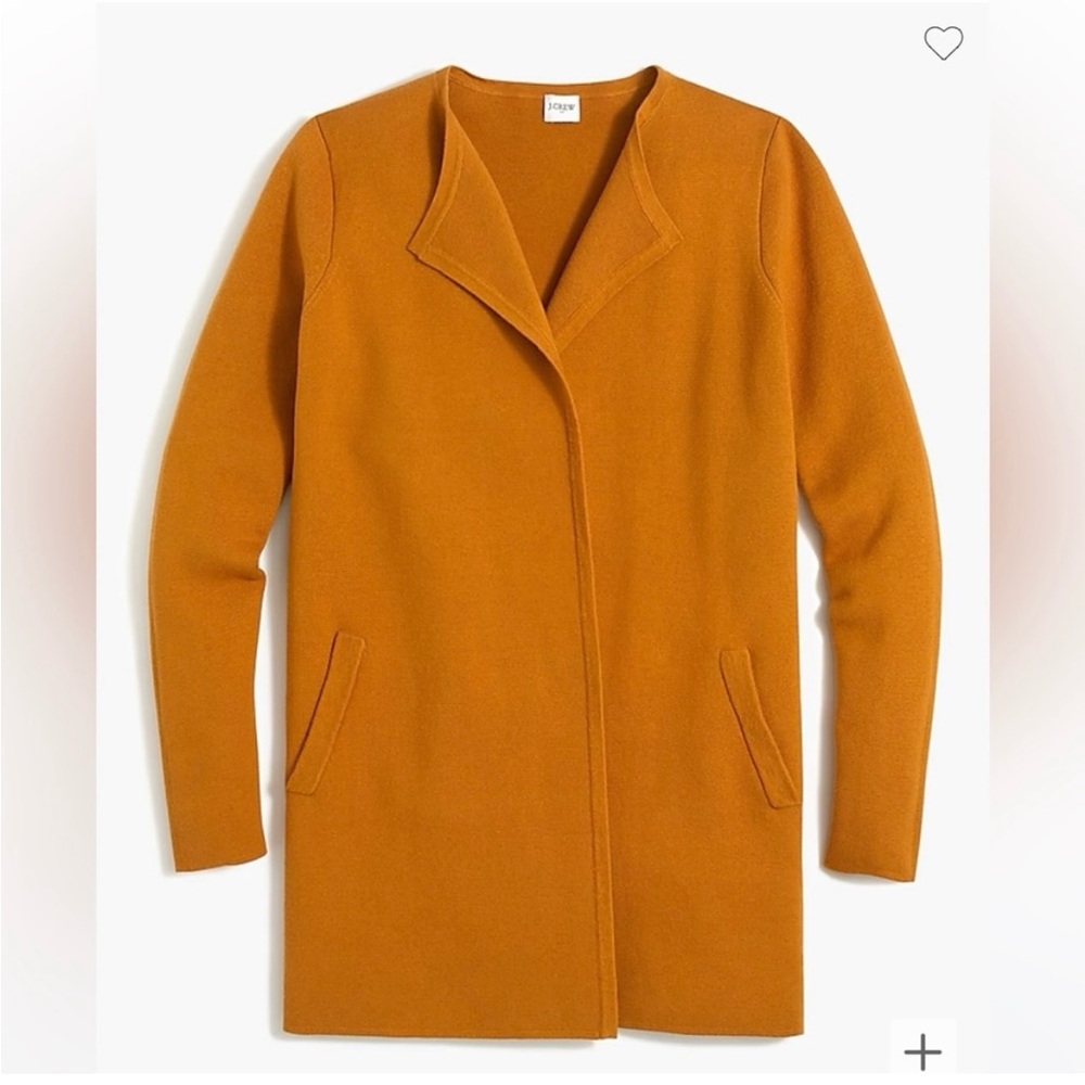 J Crew Factory Vanessa Sweater-Jacket Burnished Copper Knit Longline- size M